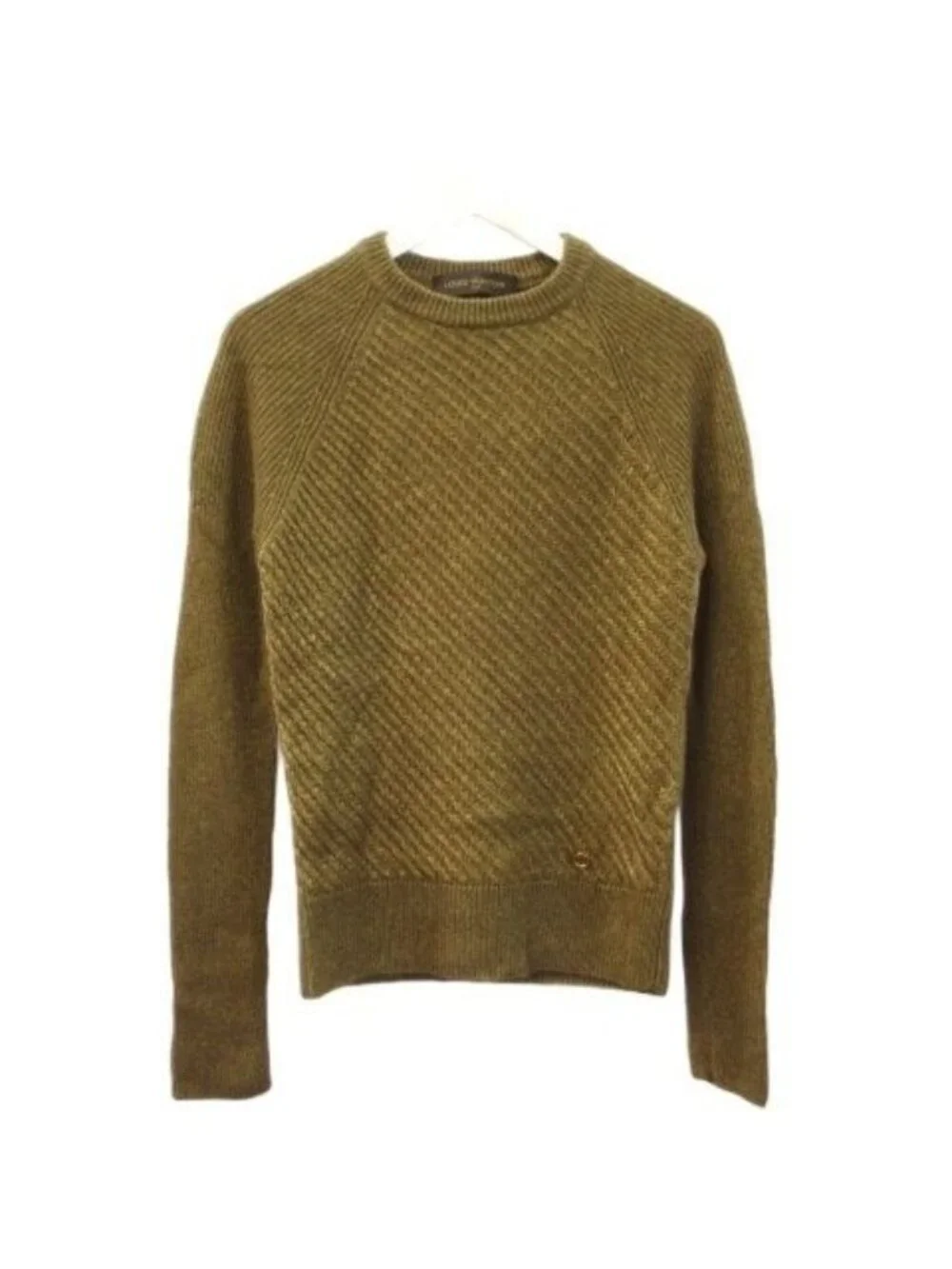 Louis Vuitton Cashmere Silk Knit Pullover Brown Top Sweater XS